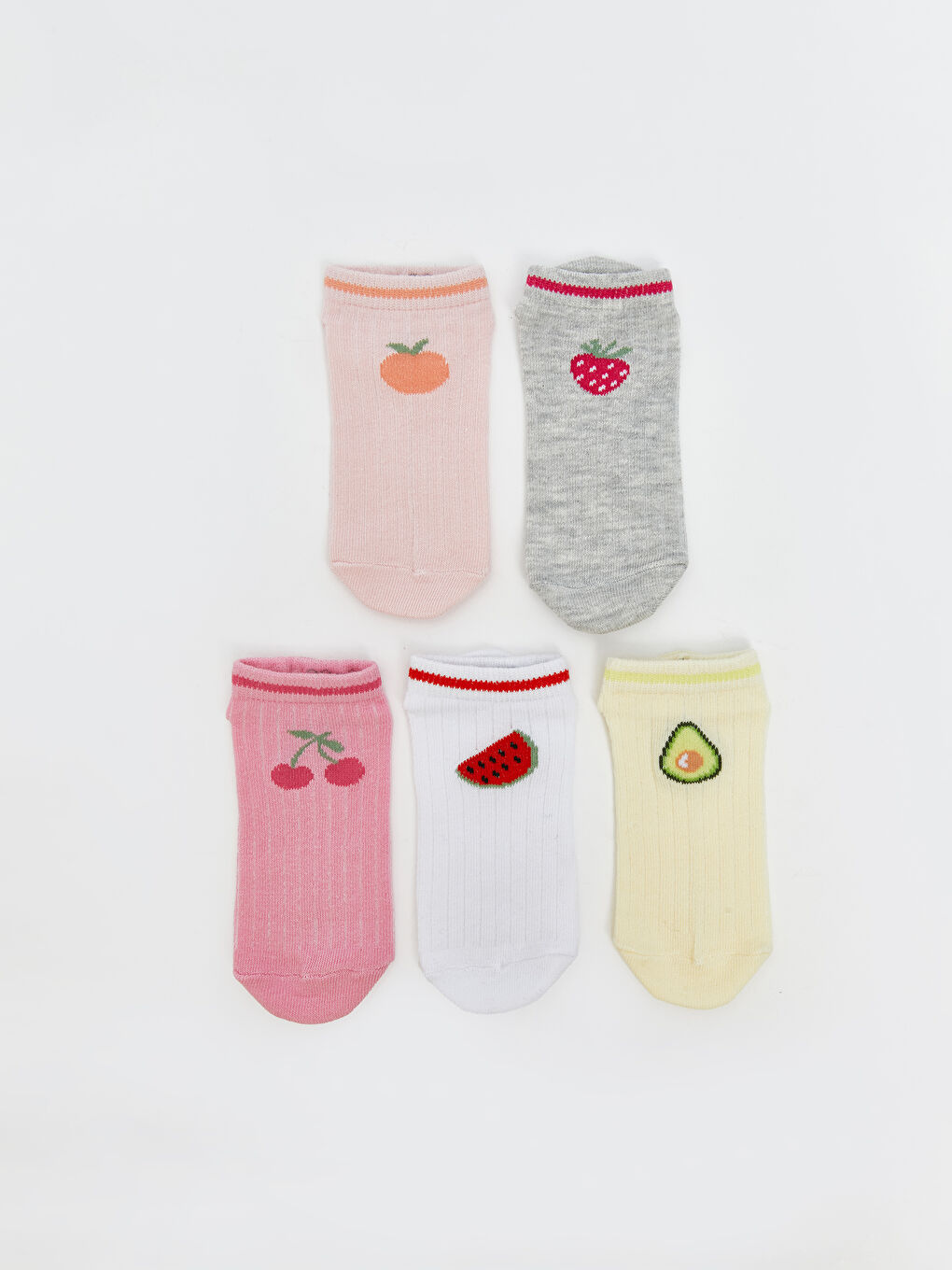 Patterned Girls' Trainer Socks 5 Pack