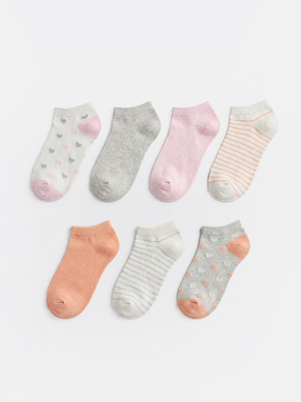Patterned Girls' Trainer Socks 7 Pack