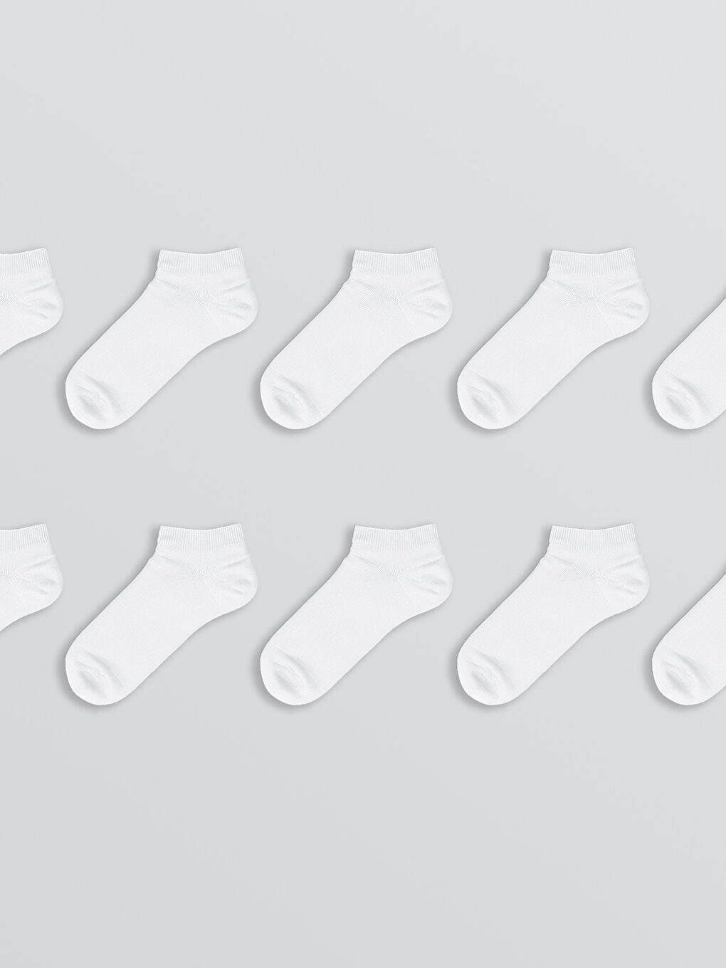 Beyaz Kız Çocuk Patik Çorap 10'lu-1