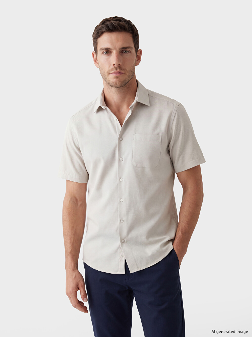 Man Beige Shirt