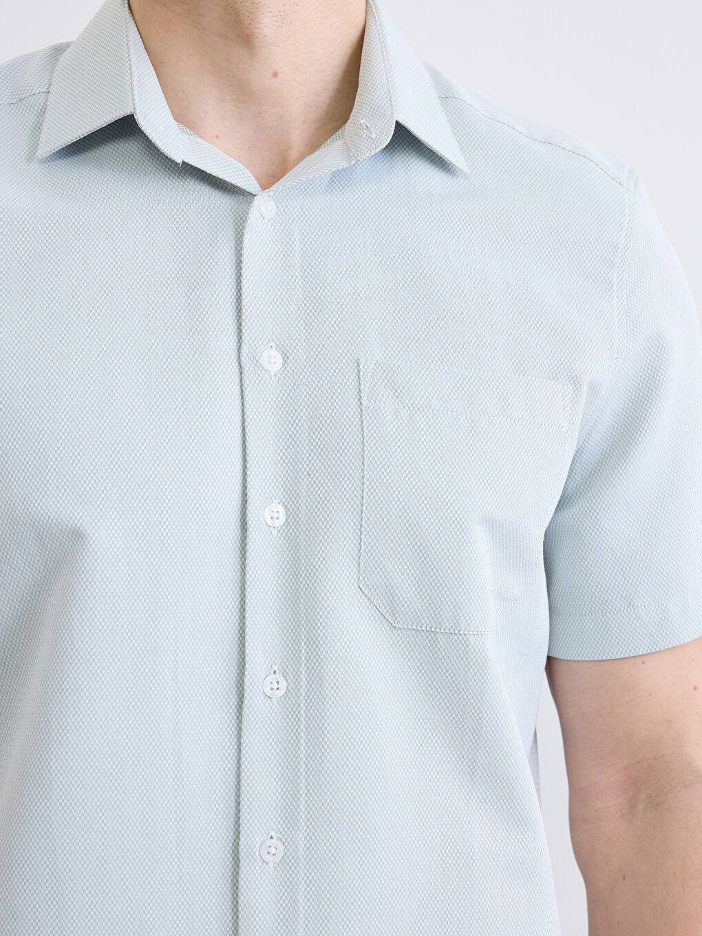 Yeşil Regular Fit Desenli Erkek Gömlek-2