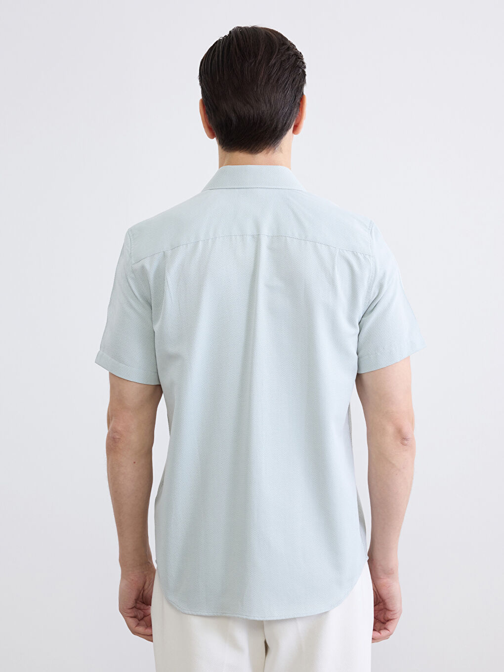 Yeşil Regular Fit Desenli Erkek Gömlek-3