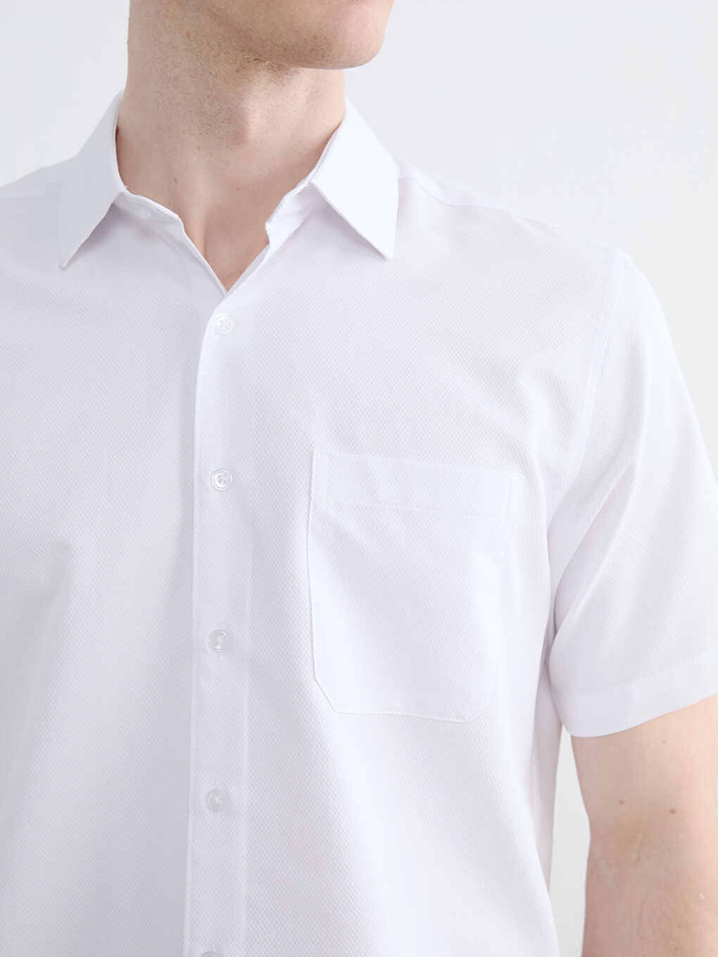 Beyaz Regular Fit Desenli Erkek Gömlek-2