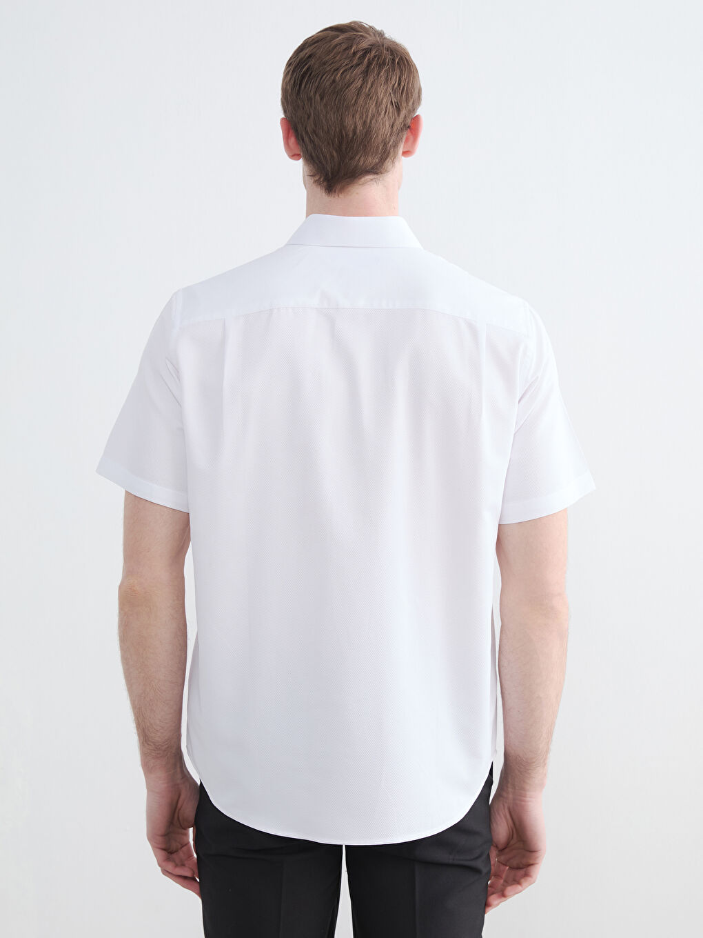 Beyaz Regular Fit Desenli Erkek Gömlek-3