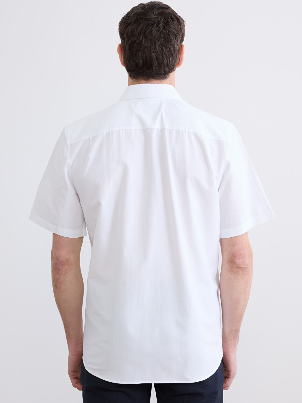 Beyaz Kısa Kollu Regular Fit Erkek Gömlek-3
