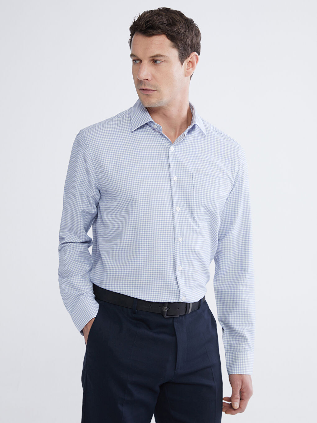 Mavi Regular Fit Ekose Erkek Gömlek-1