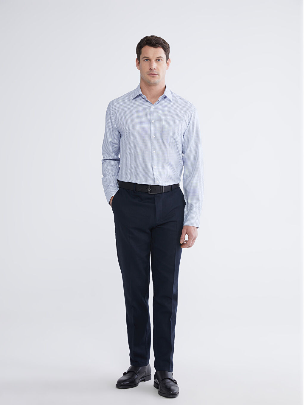 Mavi Regular Fit Ekose Erkek Gömlek-3