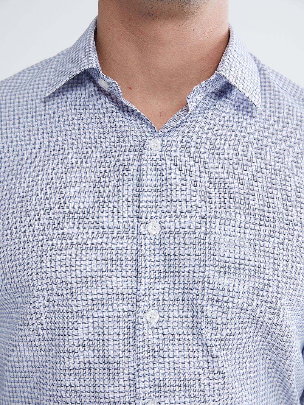 Mavi Regular Fit Ekose Erkek Gömlek-5