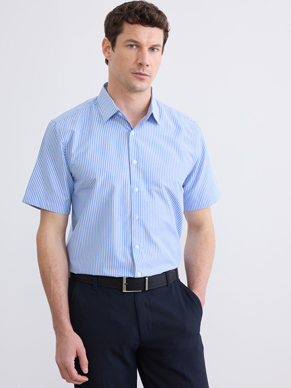 Риза с редовна кройка на райета за мъже