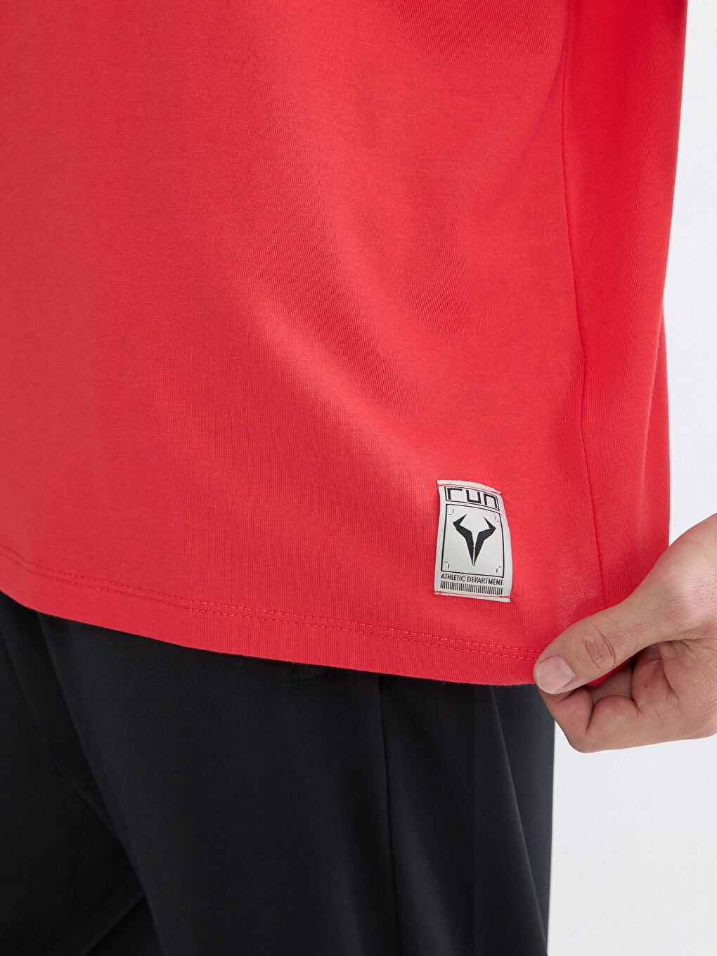 Kırmızı Bisiklet Yaka Erkek Spor Tişört-2