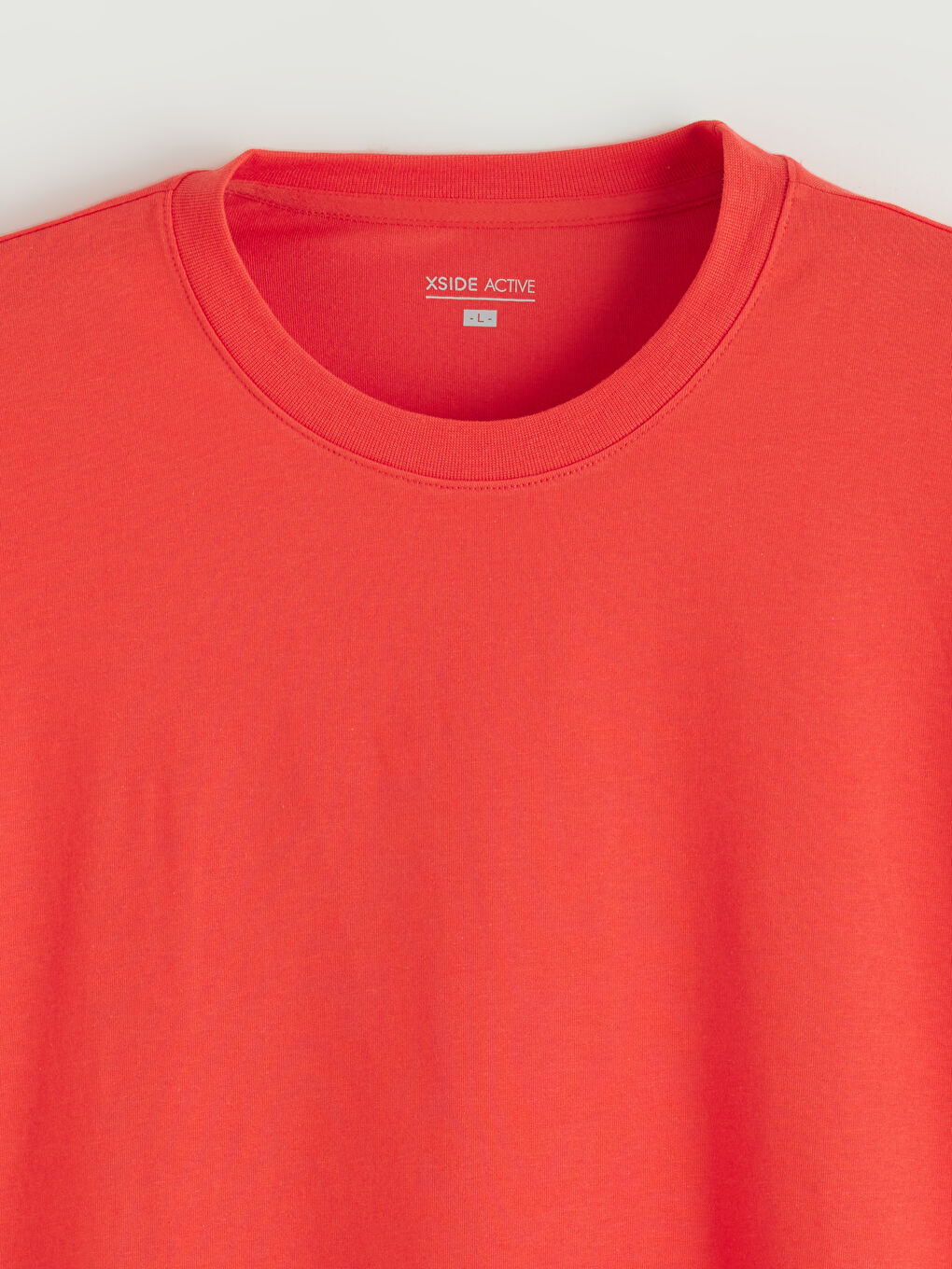 Kırmızı Bisiklet Yaka Erkek Spor Tişört-1