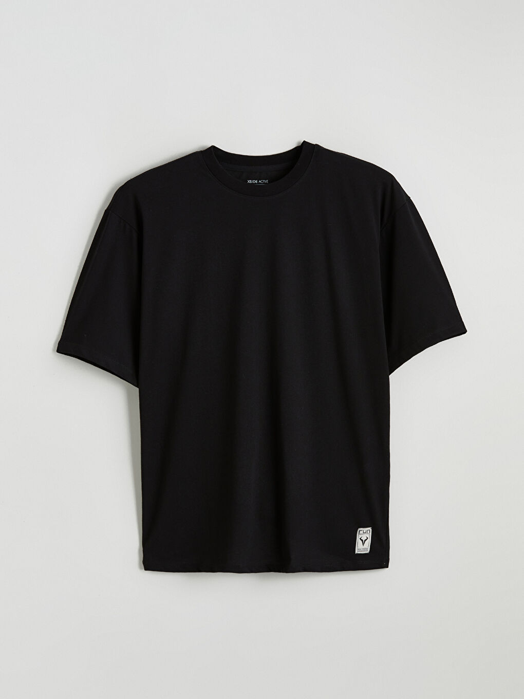 Siyah Bisiklet Yaka Erkek Spor Tişört-4