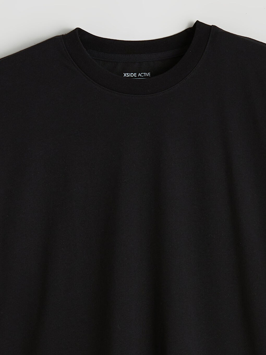 Siyah Bisiklet Yaka Erkek Spor Tişört-5