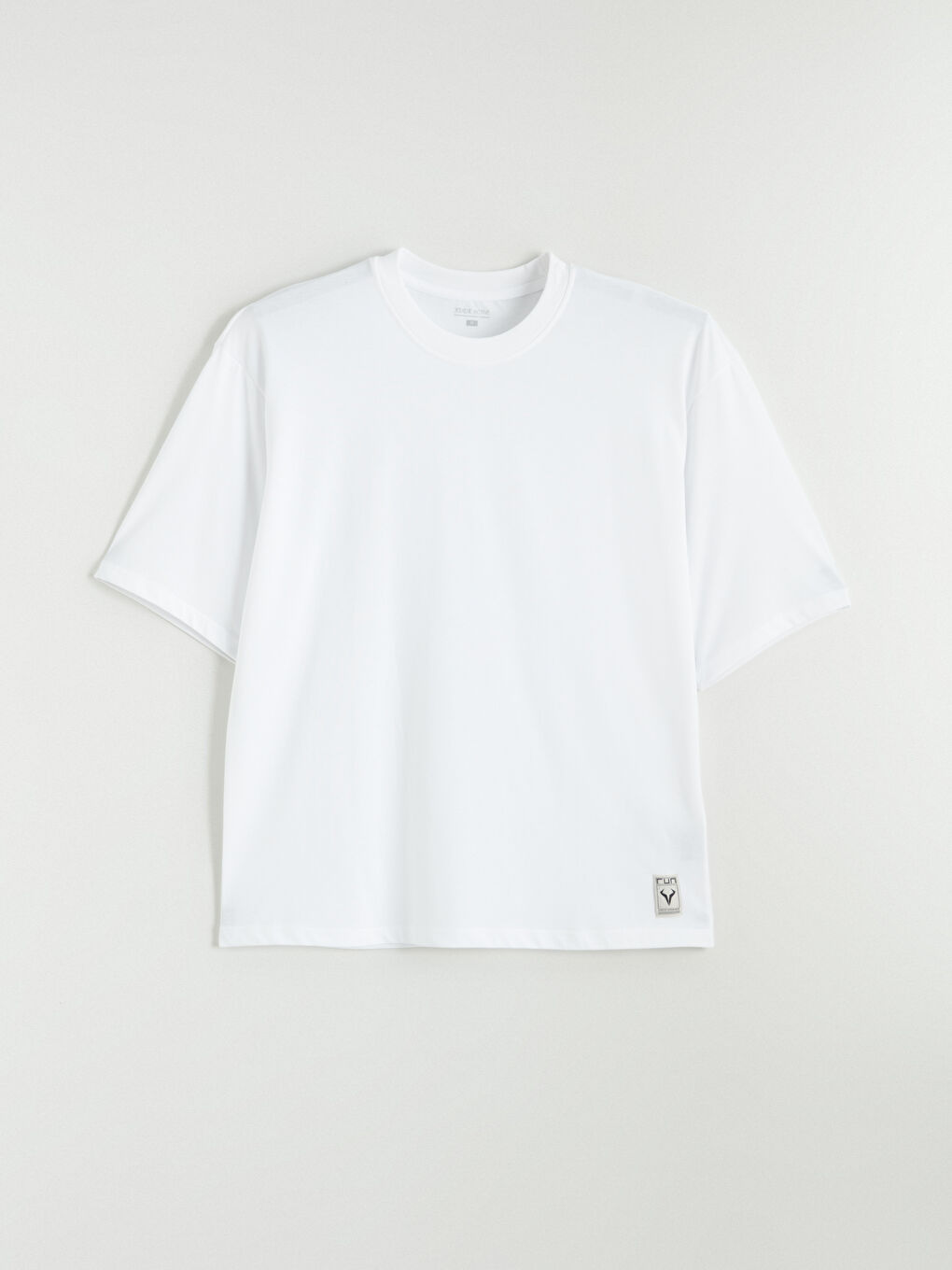 Beyaz Bisiklet Yaka Erkek Spor Tişört-4