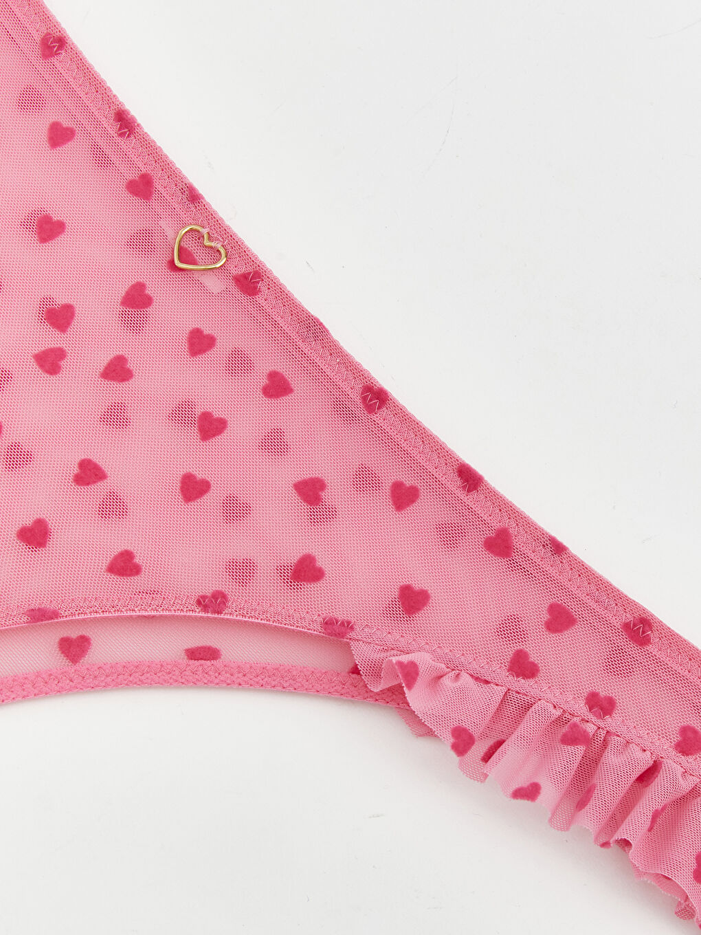 Pembe Kalp Desenli Brazilian Külot-2