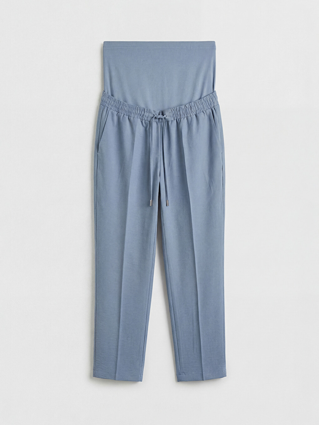 Elastic Waist Carrot Fit Maternity Trousers-3