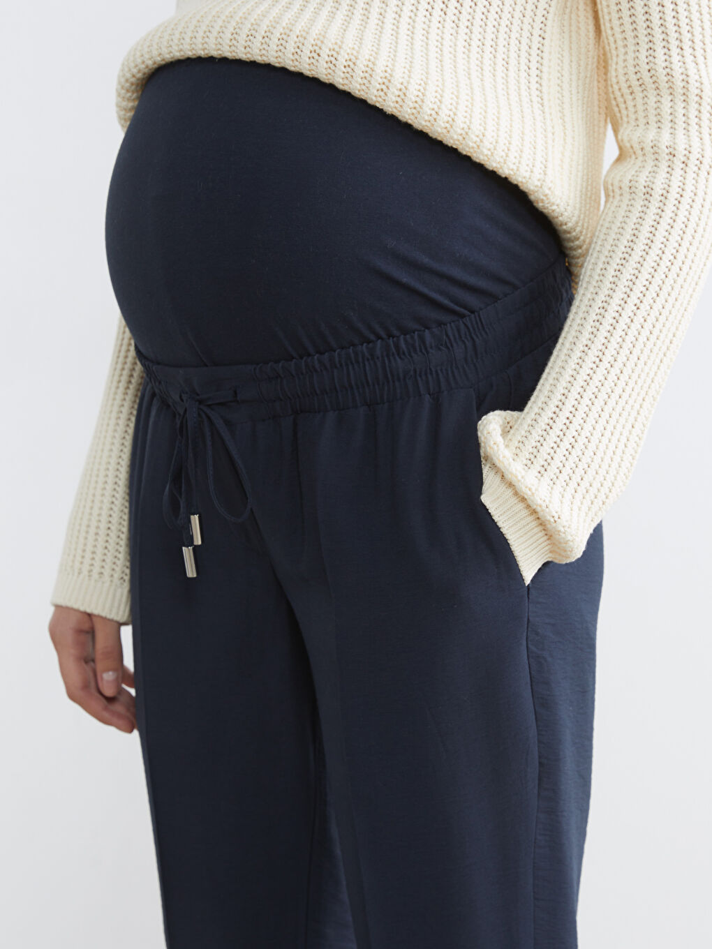 Pantaloni Femei Croială Carrot cu Talie Elastică-2