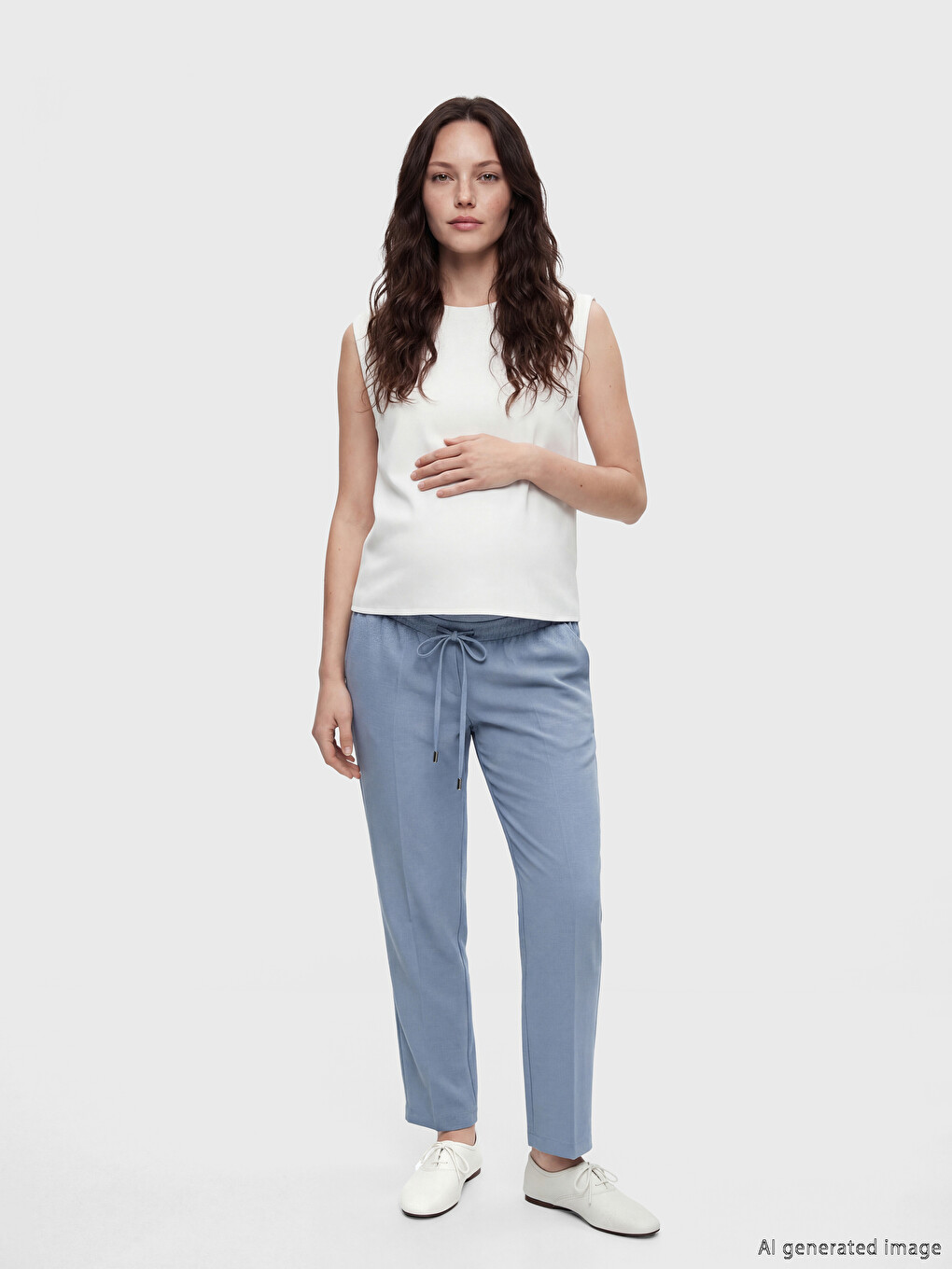 Elastic Waist Carrot Fit Maternity Trousers