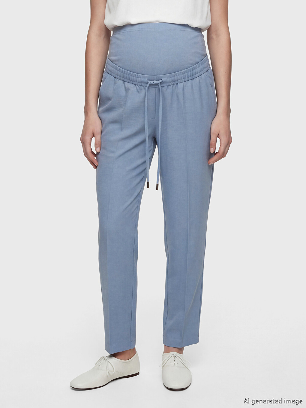 Elastic Waist Carrot Fit Maternity Trousers-1