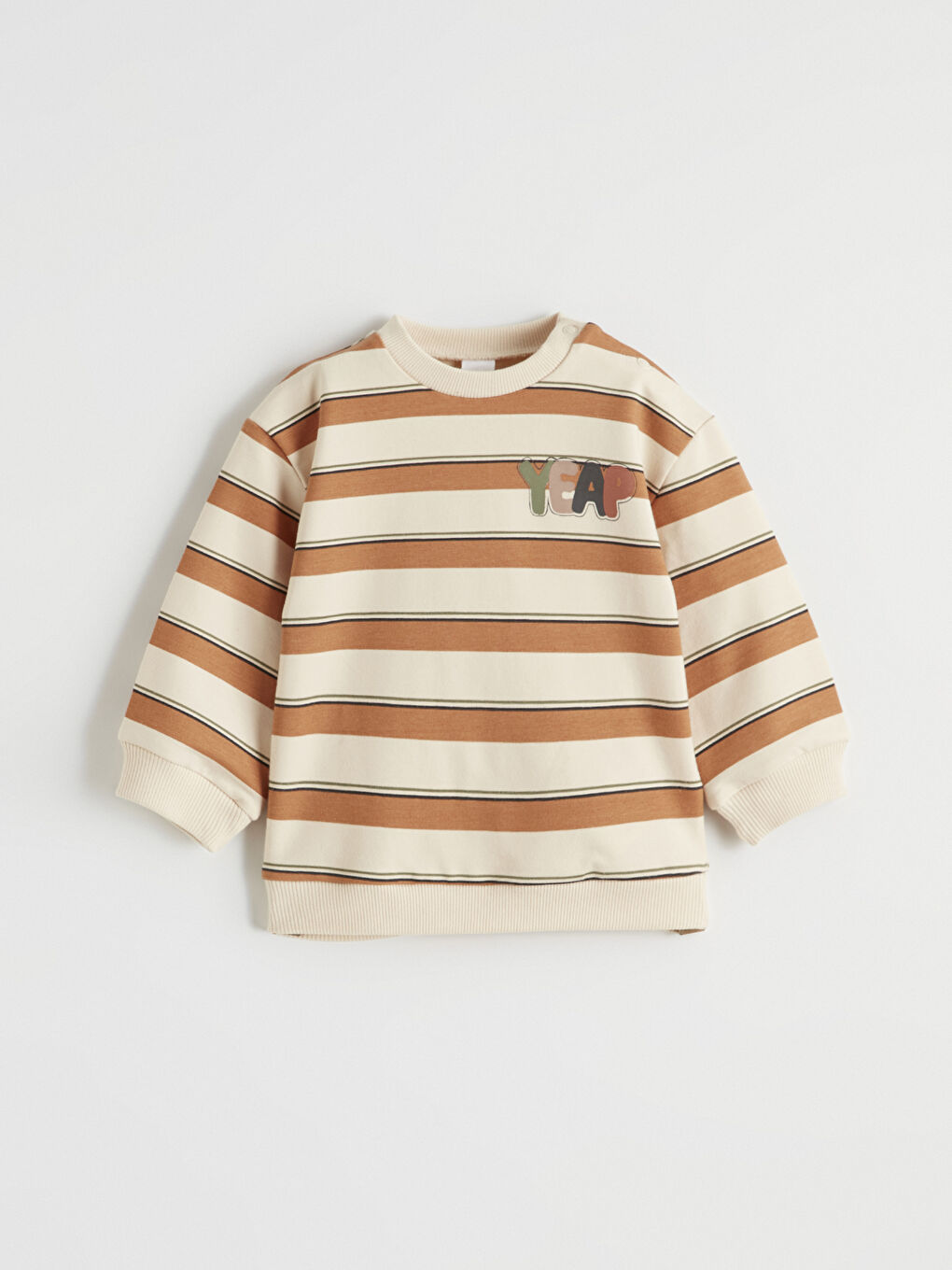 Striped Crew Neck Sweatshirt and Tracksuit Set for Baby Boys-1