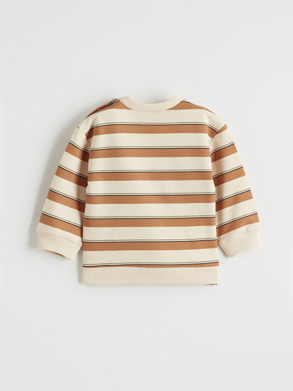 Striped Crew Neck Sweatshirt and Tracksuit Set for Baby Boys-3