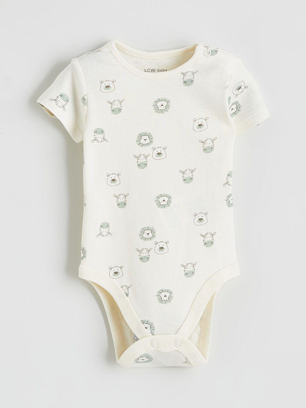 طقم بودي سوت قطعتين بنقشة مع كباسات إغلاق للأولاد الصغيرين.-1