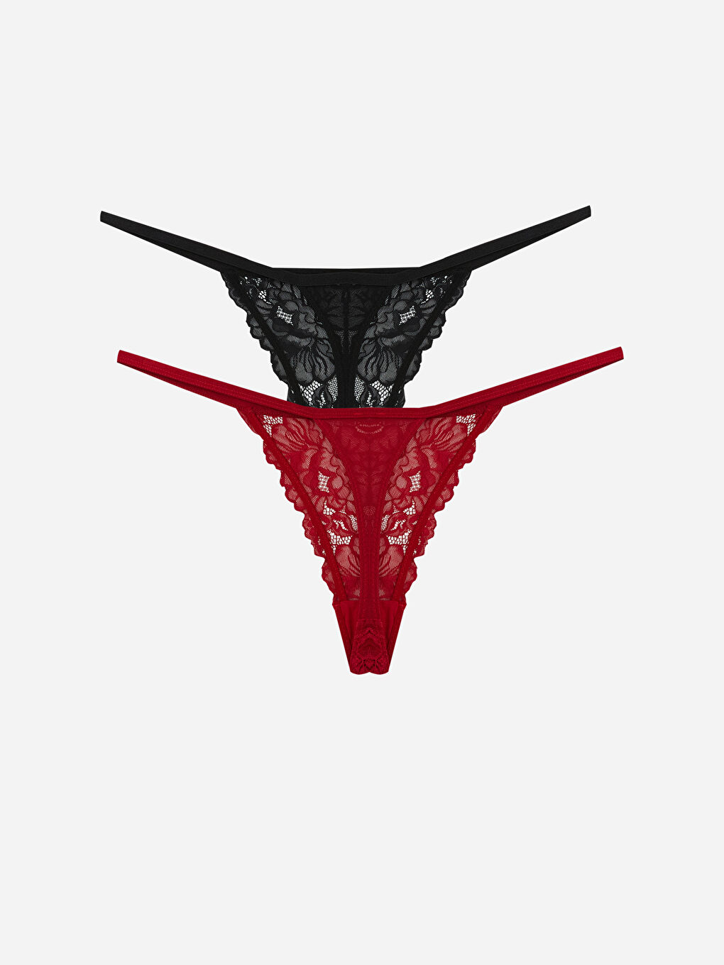 Siyah Dantelli Tanga Külot 2'li-1