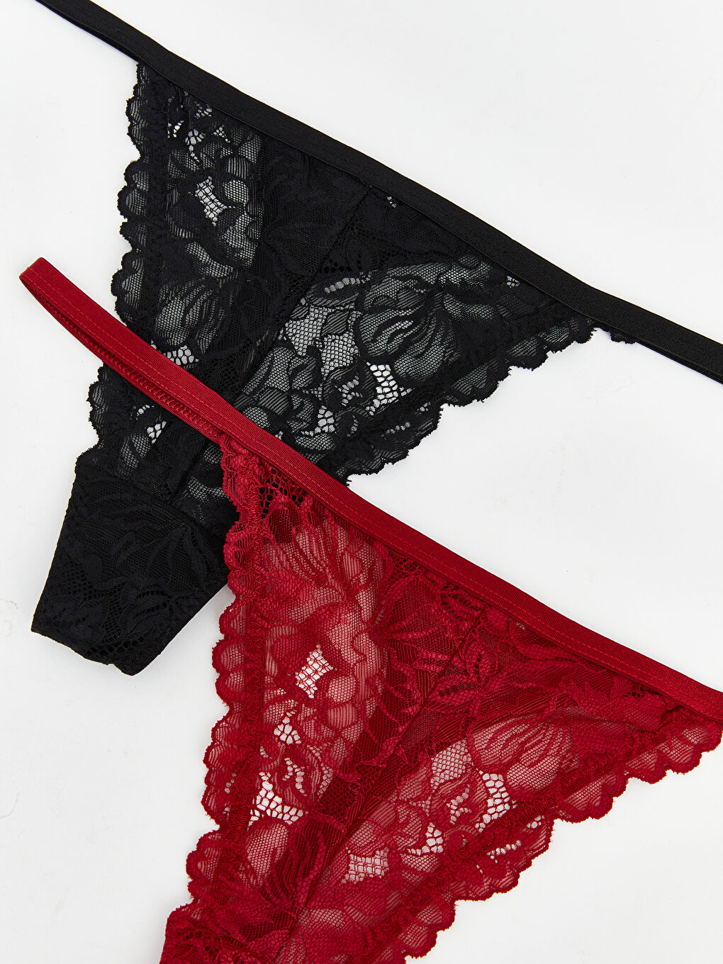 Siyah Dantelli Tanga Külot 2'li-2
