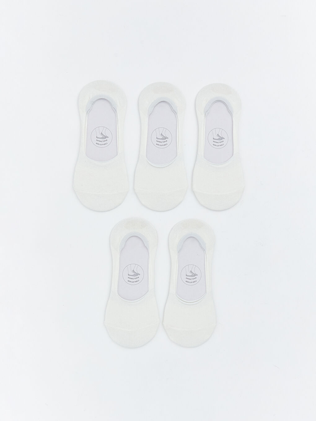 Ekru Kaymaz Topuk Kadın Babet Çorap 5'li