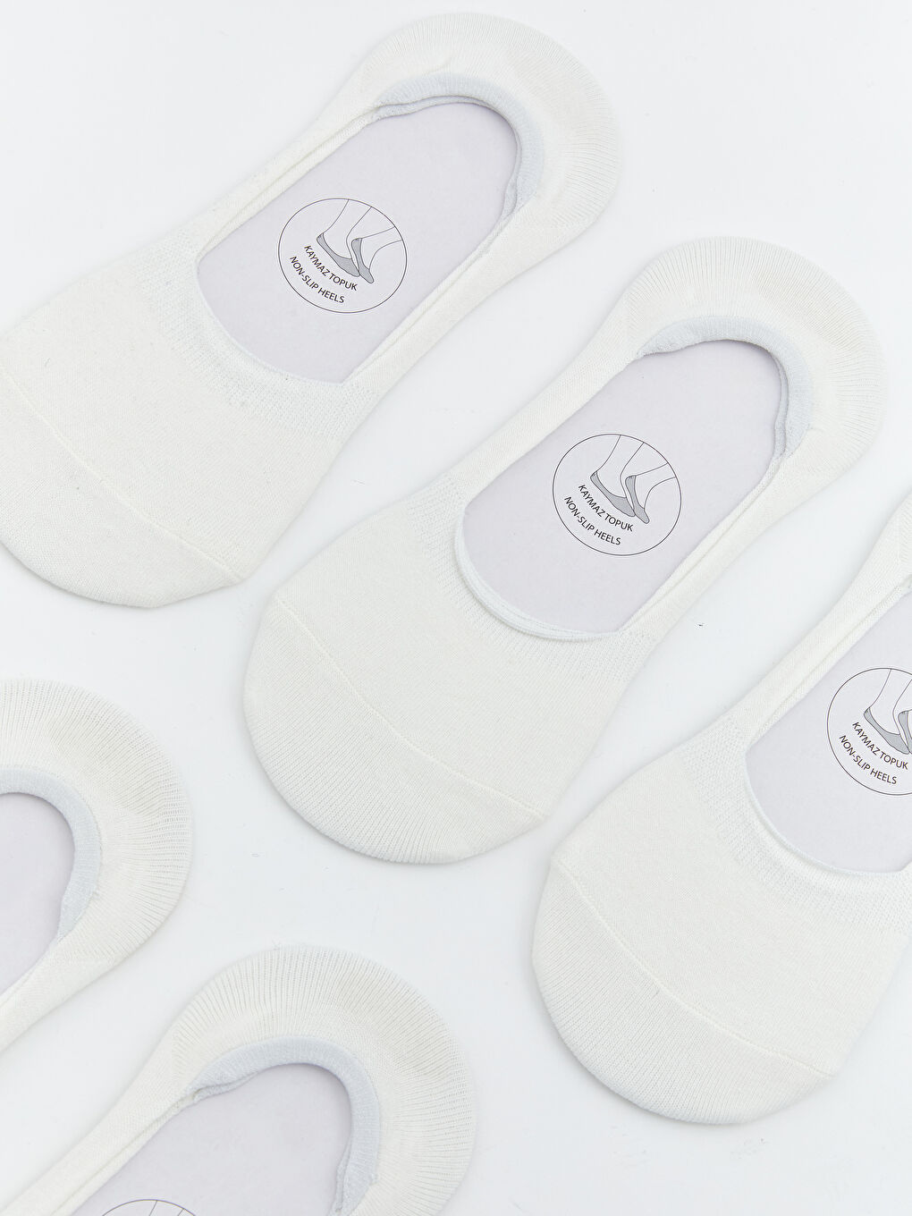 Ekru Kaymaz Topuk Kadın Babet Çorap 5'li-1