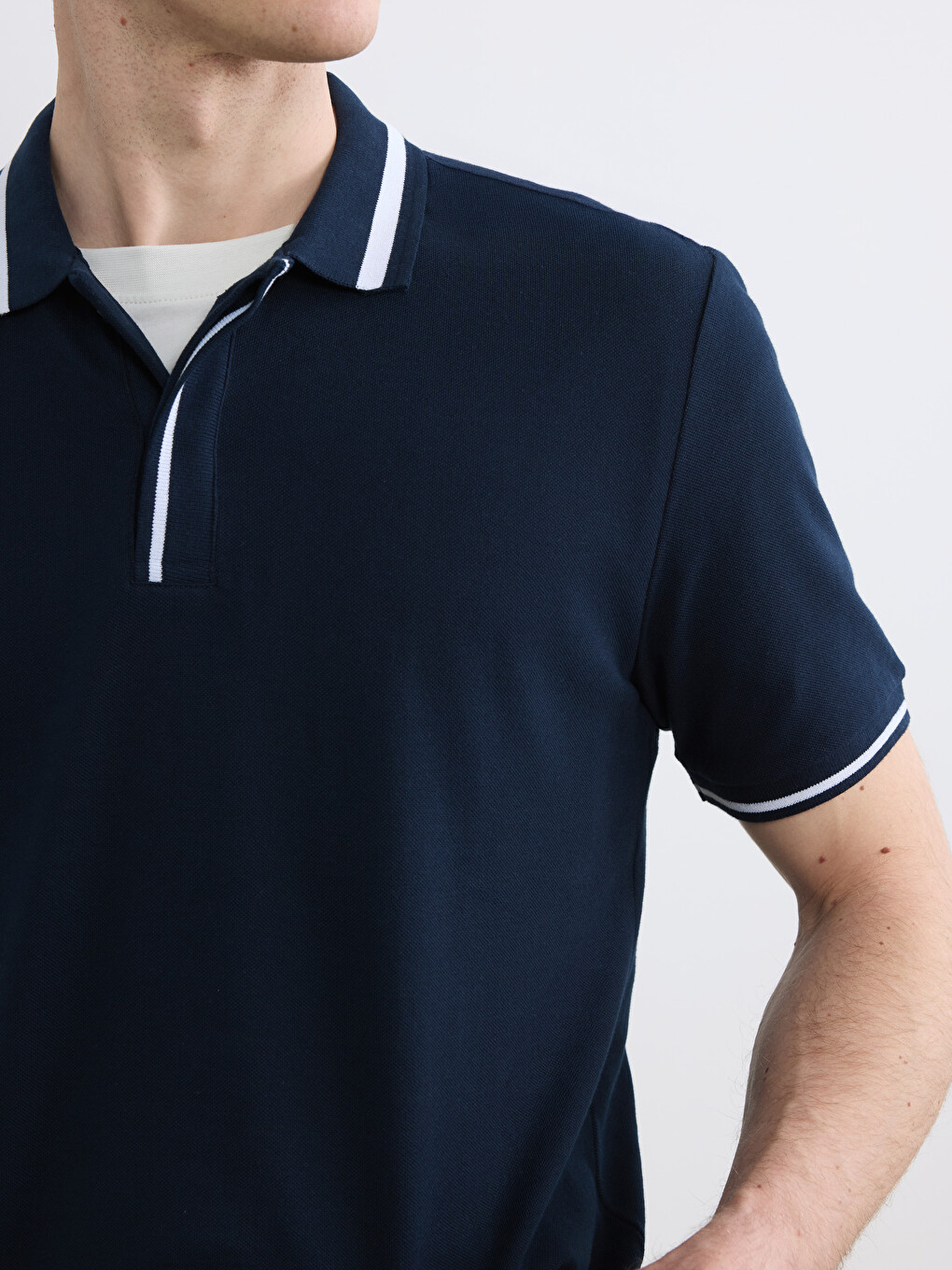 Polo Collar Pique Men's T-Shirt-2