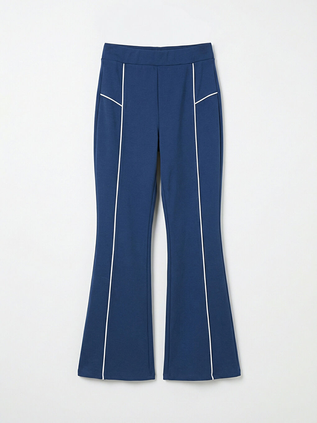 İndigo Beli Lastikli İspanyol Paça Kız Çocuk Tayt