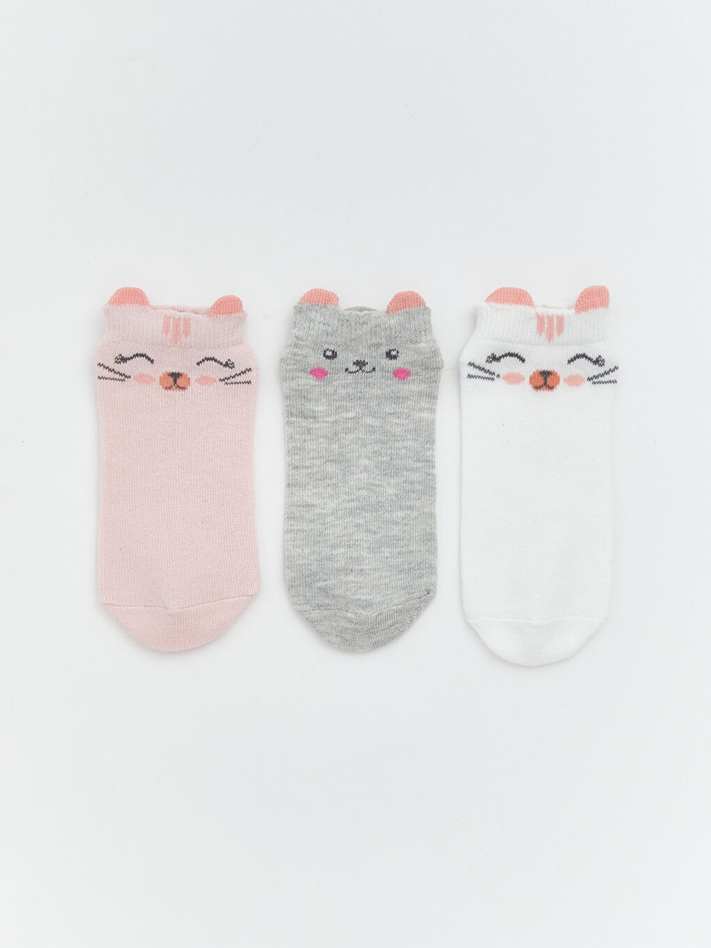 Patterned Girls' Trainer Socks 7 Pack-1