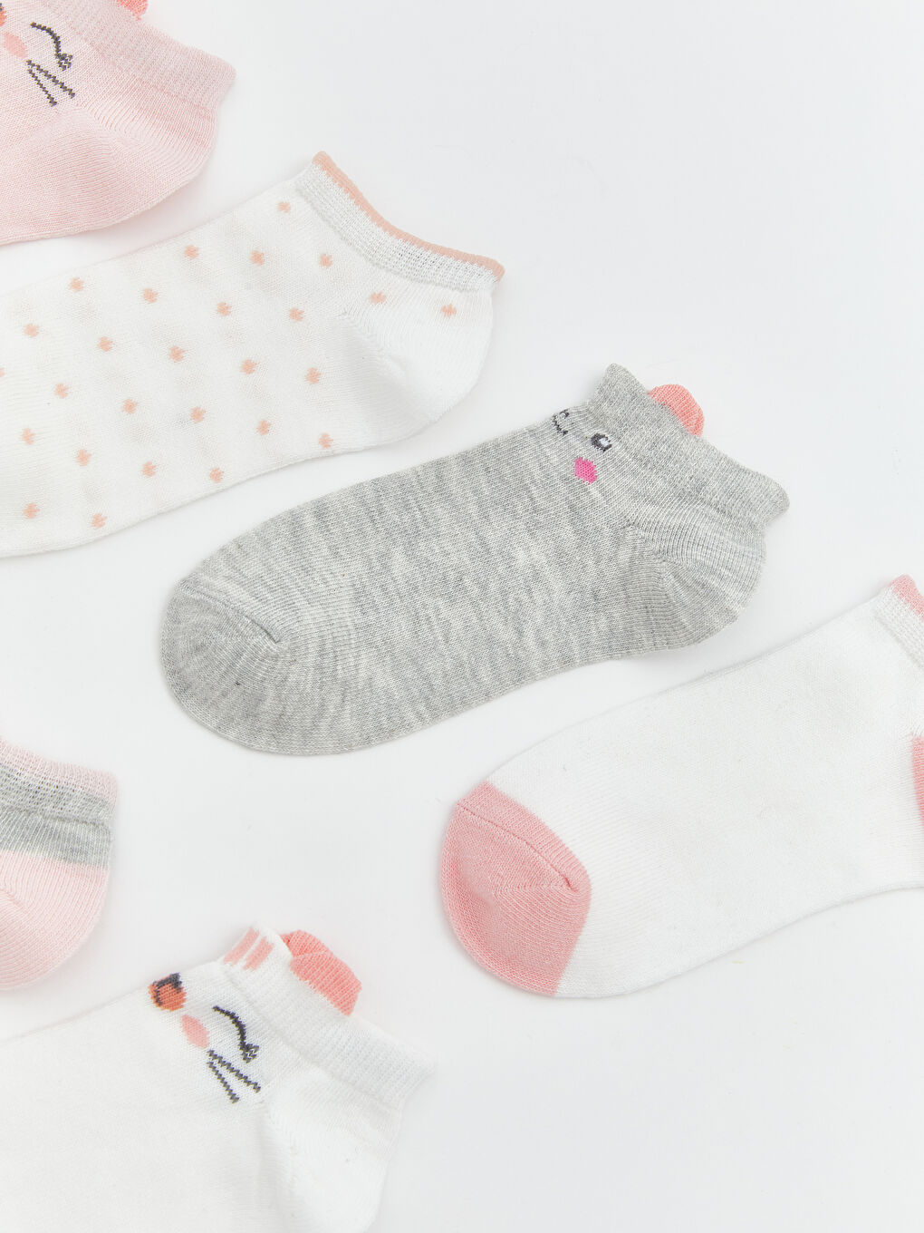 Patterned Girls' Trainer Socks 7 Pack-2