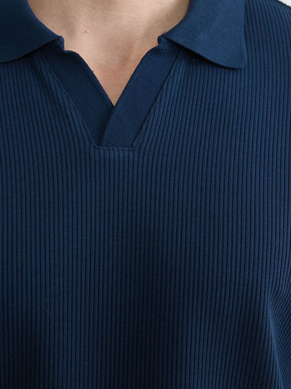 Lacivert Polo Yaka Erkek Tişört-2