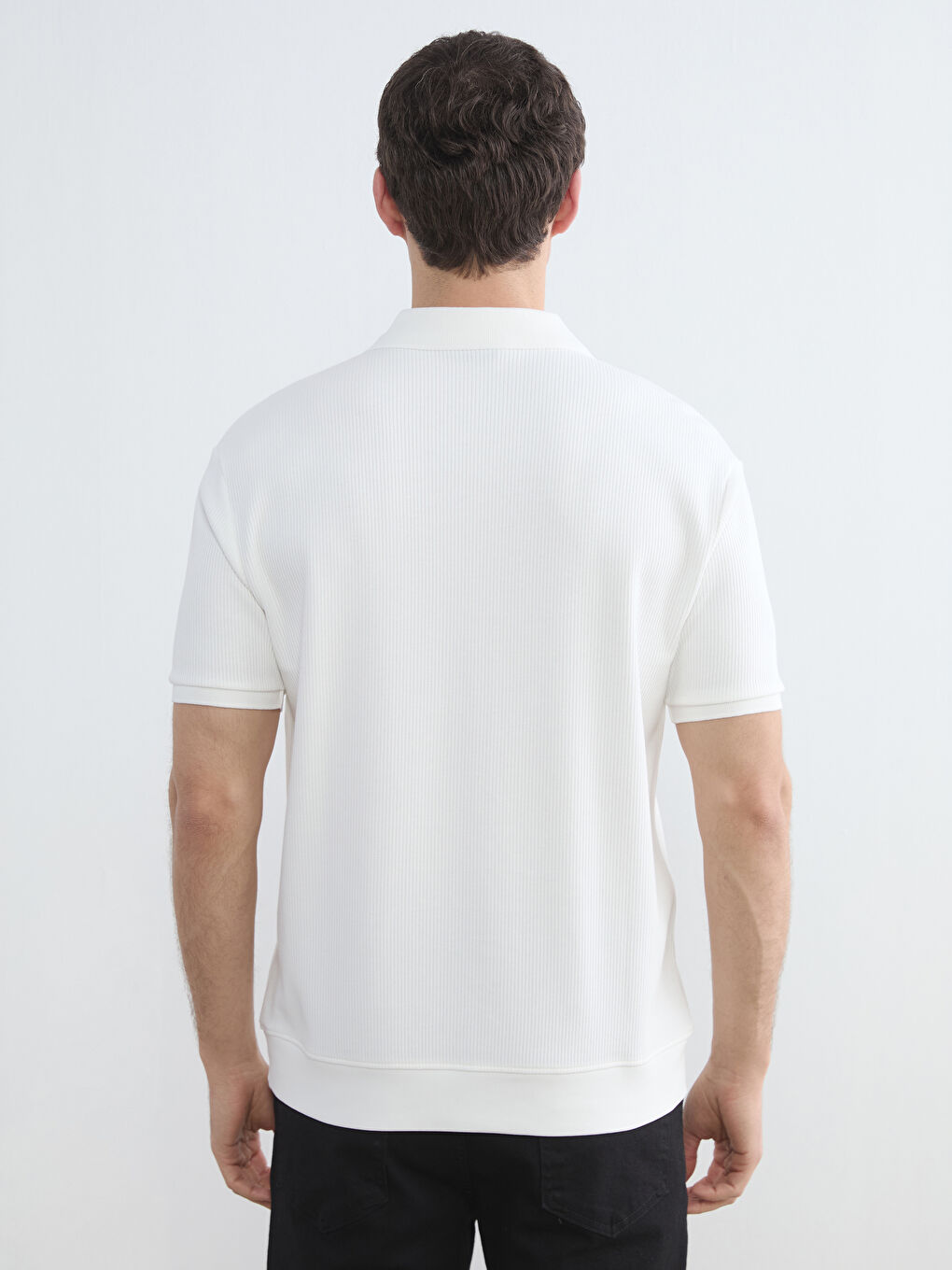 Ekru Polo Yaka Erkek Tişört-3