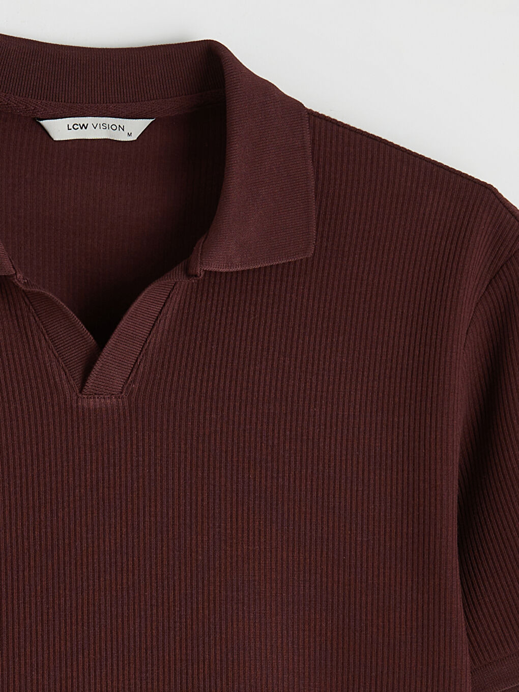 Bordo Polo Yaka Erkek Tişört-5