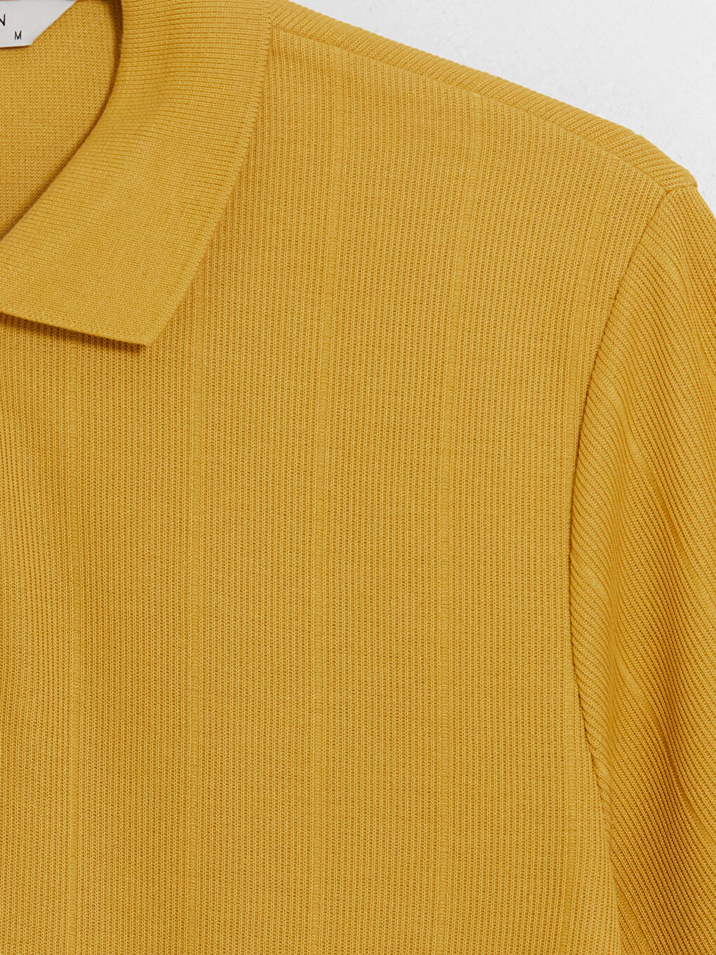 Sarı Polo Yaka Çizgili Erkek Tişört-2