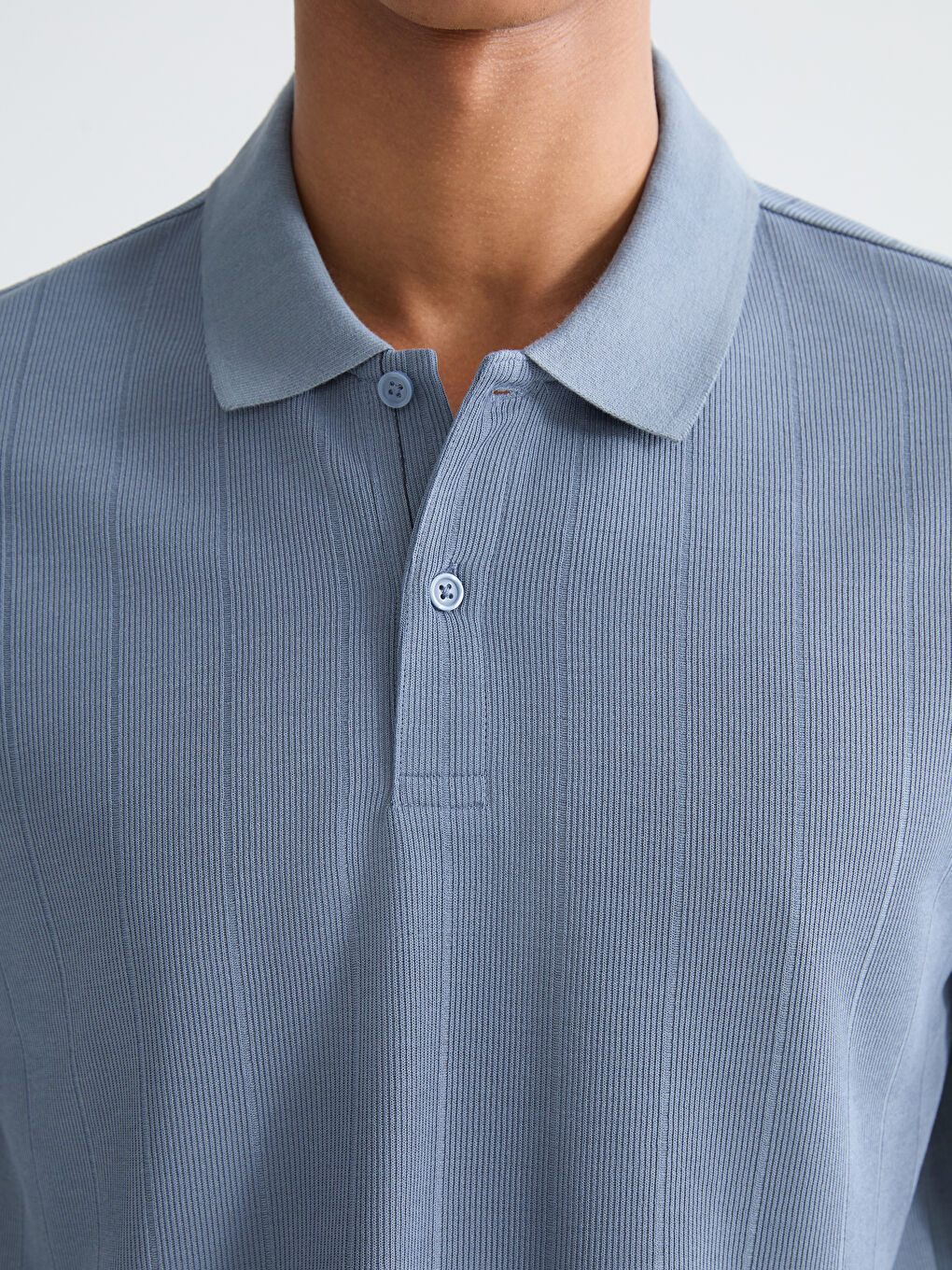 Mavi Polo Yaka Erkek Tişört-2