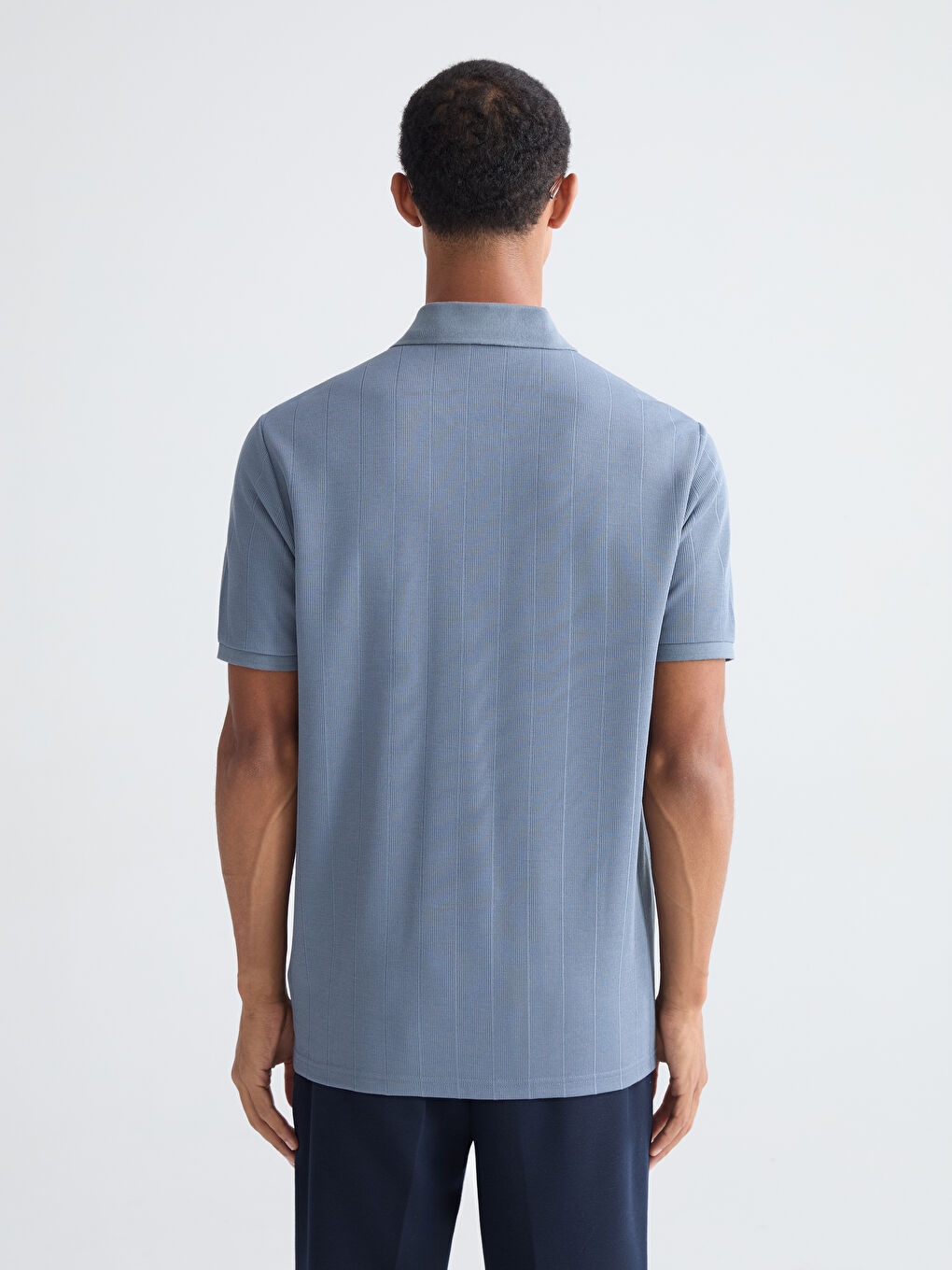 Mavi Polo Yaka Erkek Tişört-3