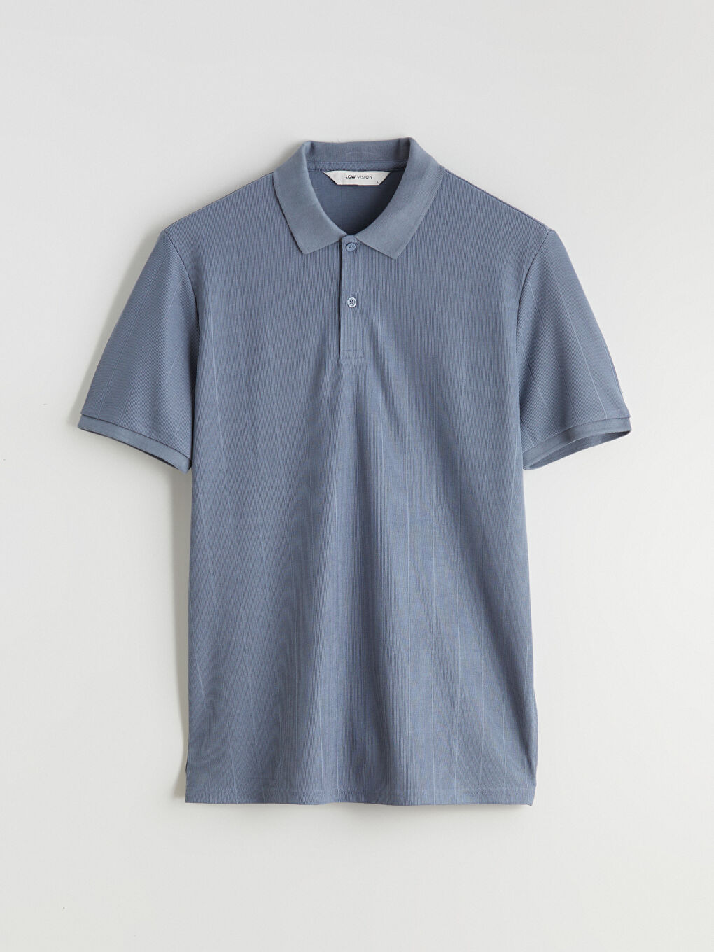 Mavi Polo Yaka Erkek Tişört-4