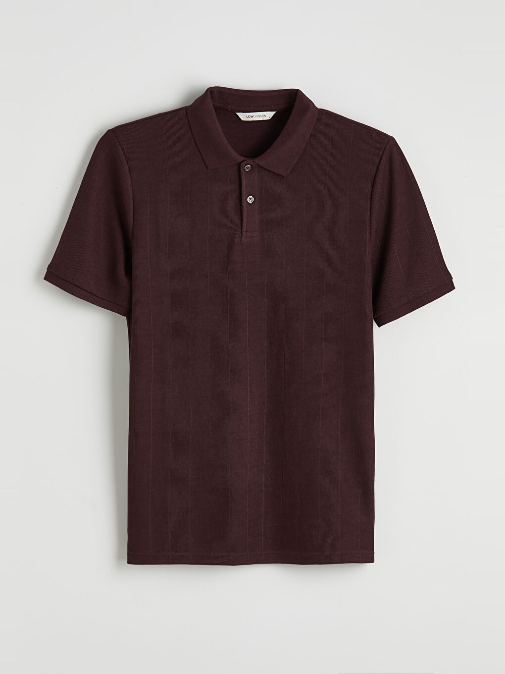 Mürdüm Polo Yaka Erkek Tişört-4