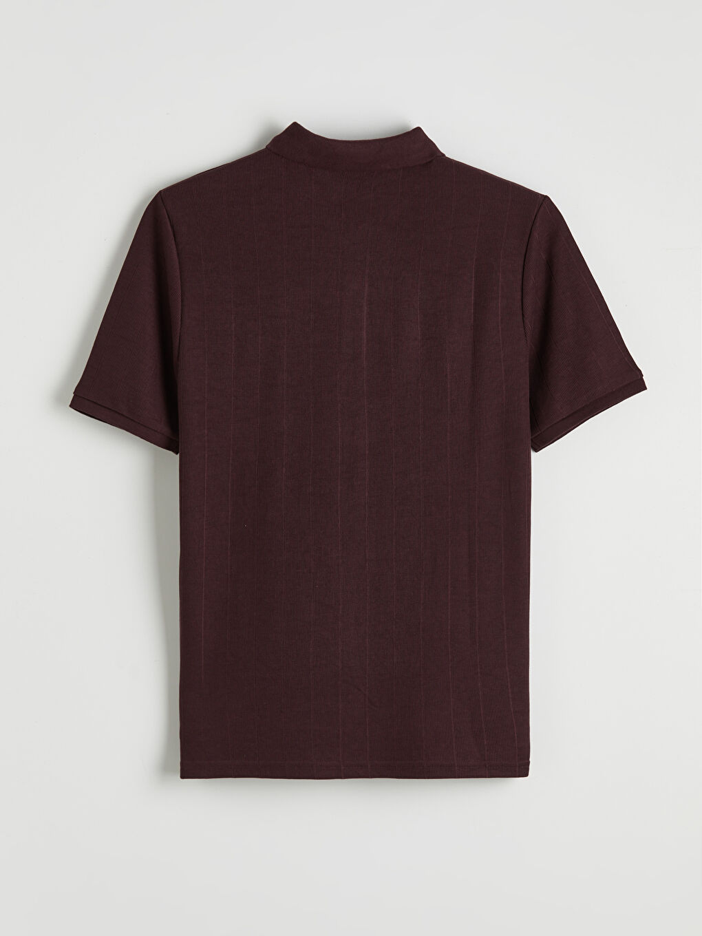 Mürdüm Polo Yaka Erkek Tişört-5