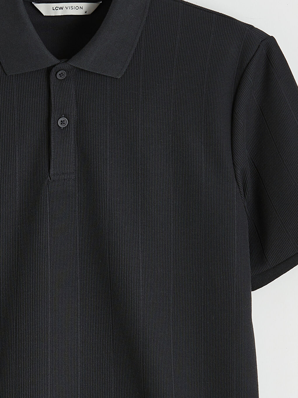 Siyah Polo Yaka Erkek Tişört-5