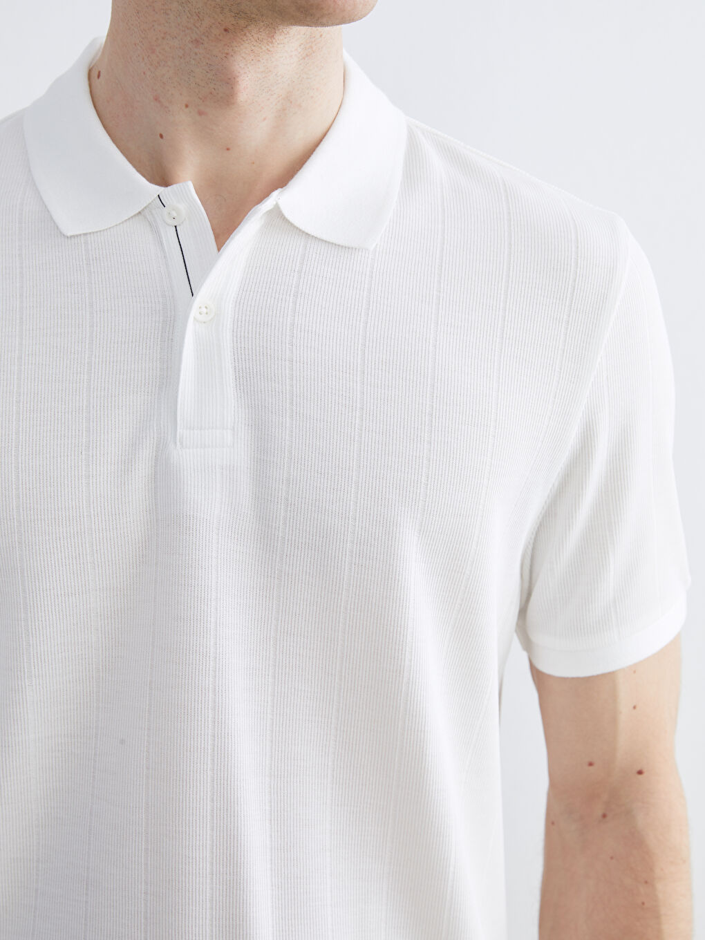 Ekru Polo Yaka Erkek Tişört-2