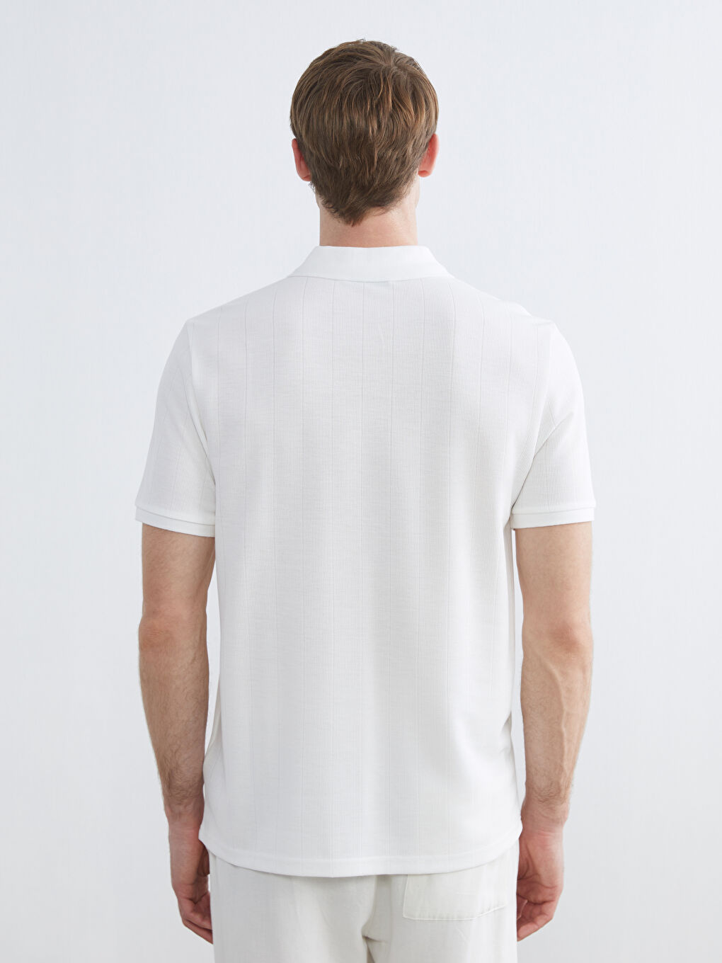 Ekru Polo Yaka Erkek Tişört-3