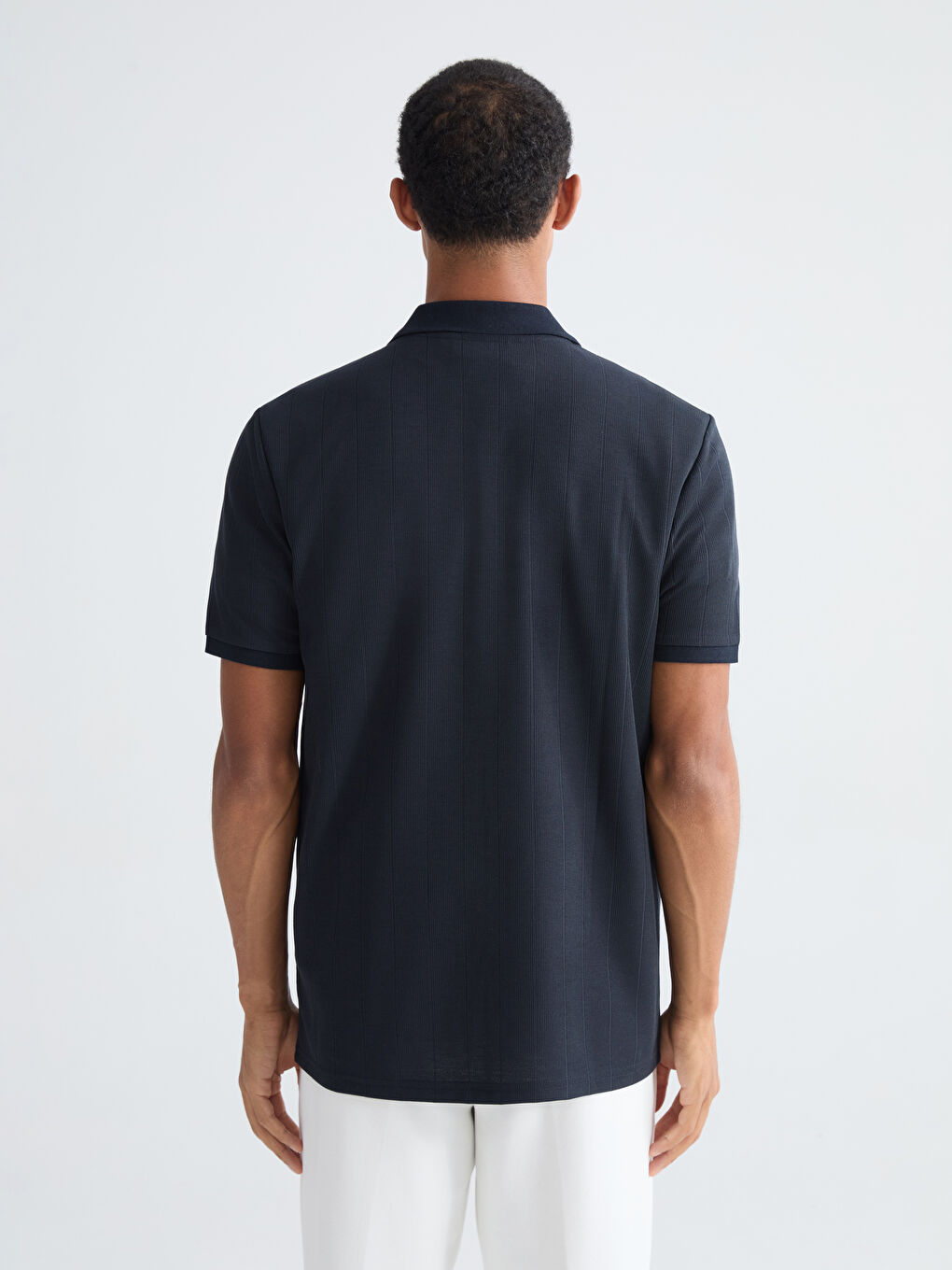 Lacivert Polo Yaka Erkek Tişört-3