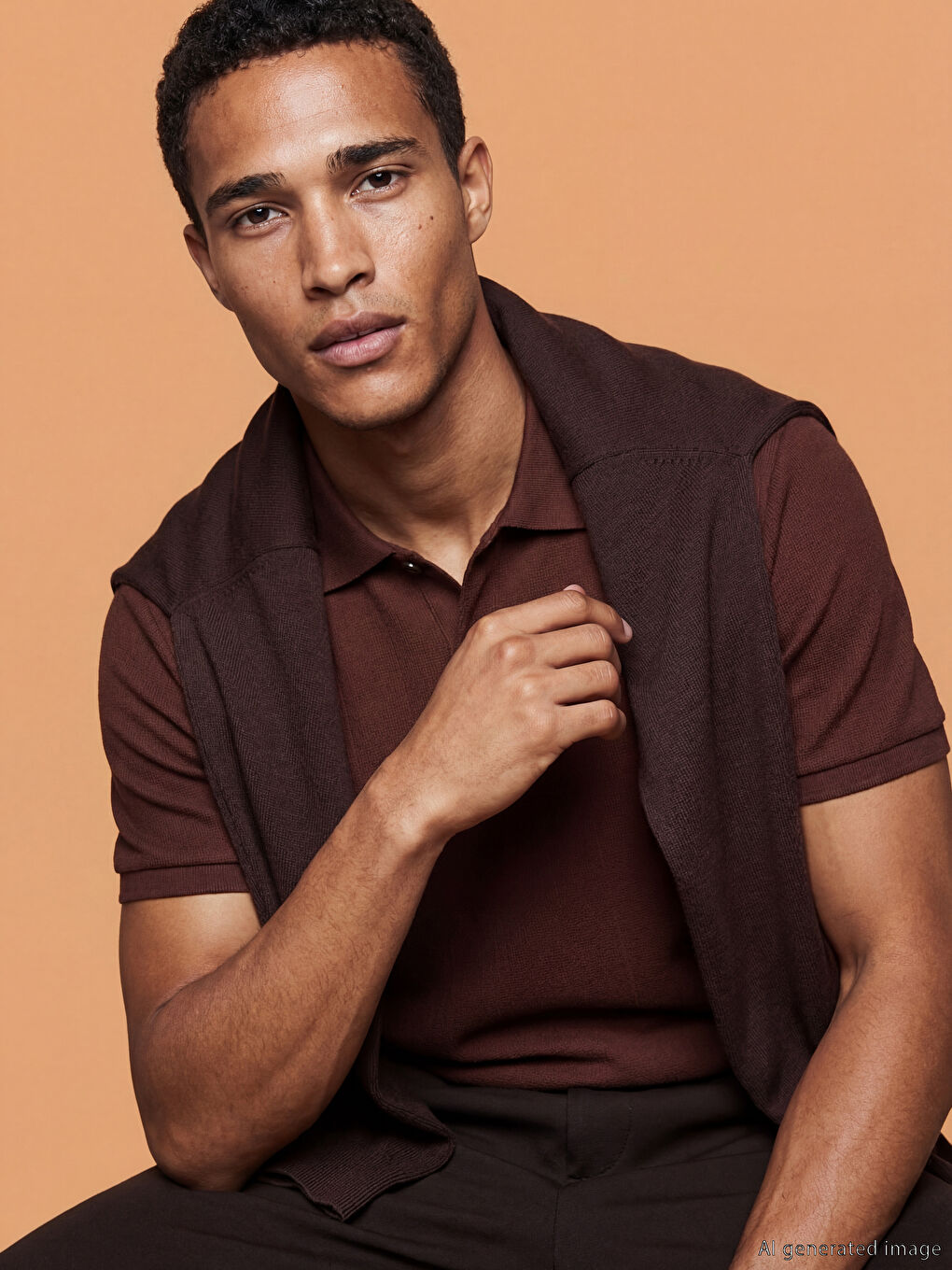 Bordo Polo Yaka Erkek Tişört