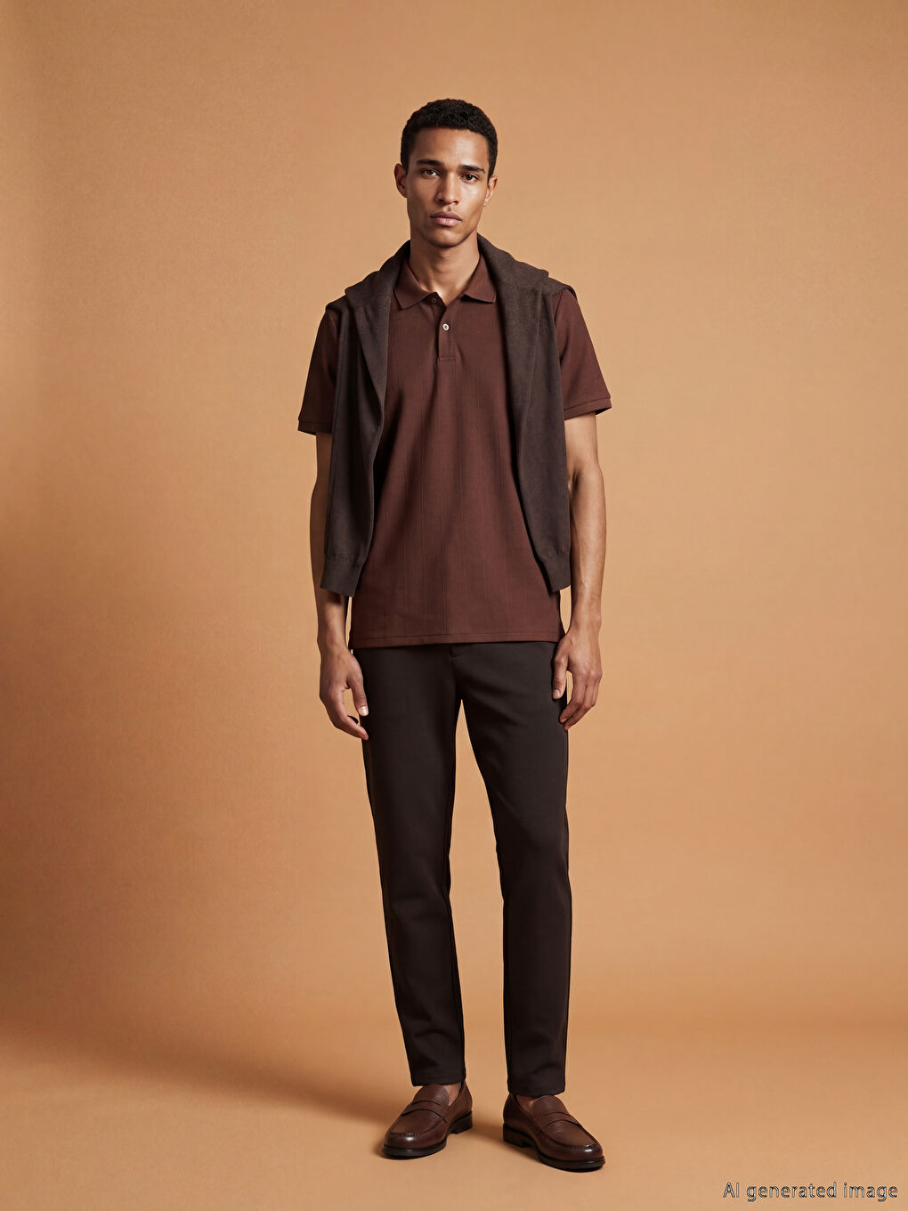 Bordo Polo Yaka Erkek Tişört-1