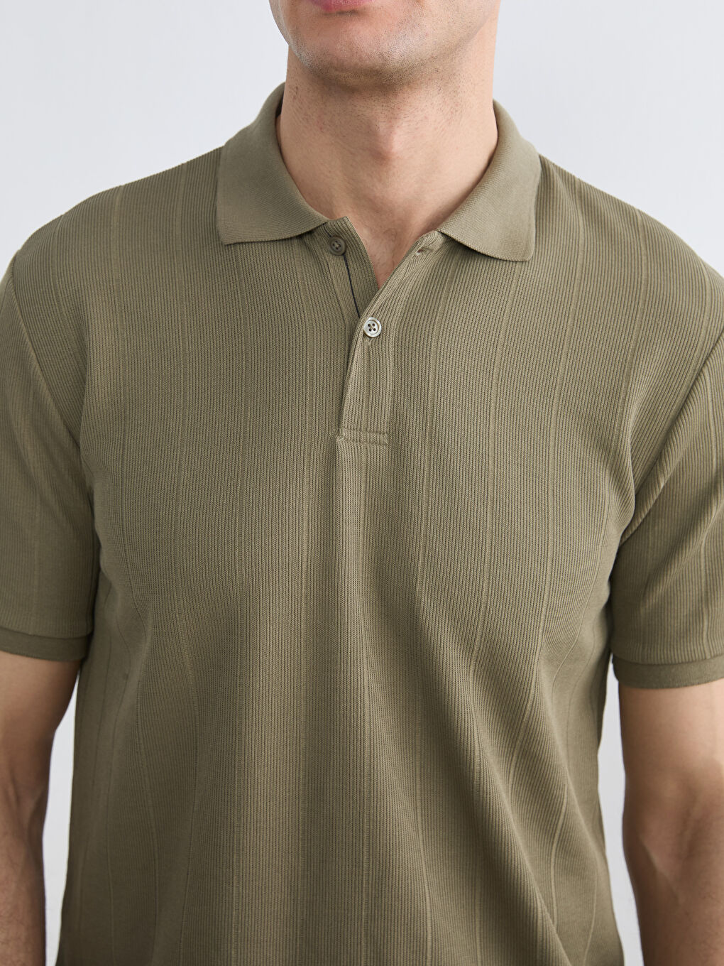 Haki Polo Yaka Erkek Tişört-2